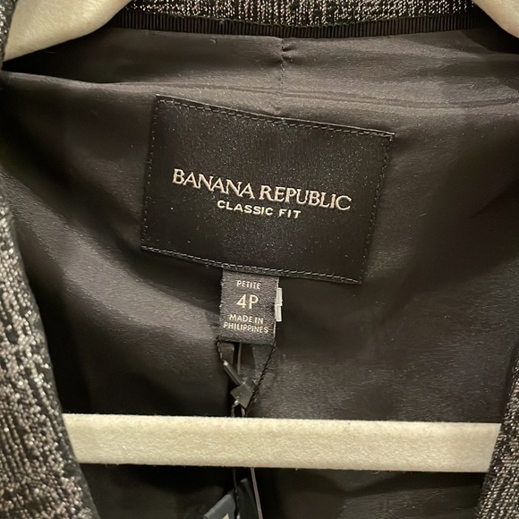 Banana Republic petite plaid blazer - black/silver - Picture 2 of 11